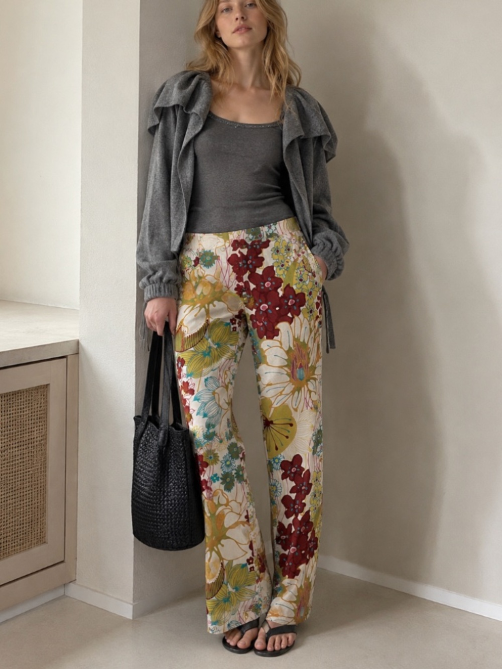Made In Italy Weekend Max Mara Hawaiian Floral Pants